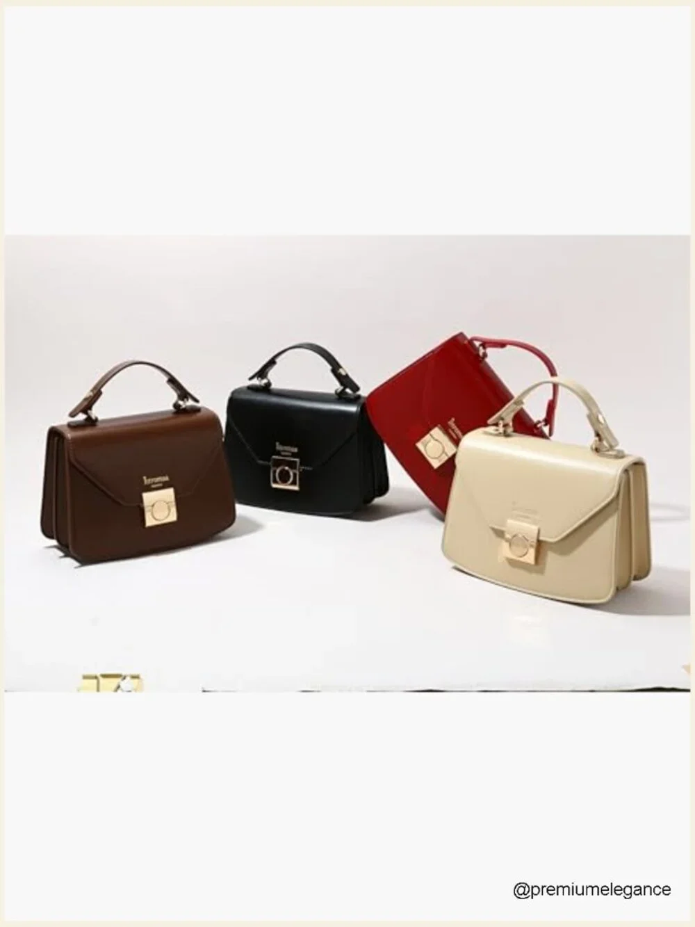 Vegan Leather Top Handle Satchel Bag Crossbody Purse Flap with Chain Strap